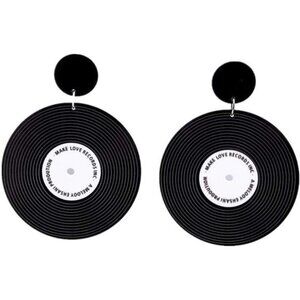 Retro Acrylic Record Earrings Rock Roll 1950's Vinyl Record Earrings Vintage